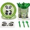 Animal Panda Birthday Party Supplies and Dinnerware Set (144 Pieces, Serves 24)